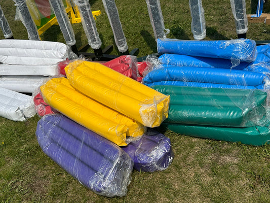 Lightweight, waterproof soft poles for horse training, made with foam and durable PVC cover.